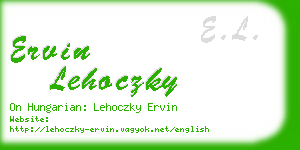 ervin lehoczky business card